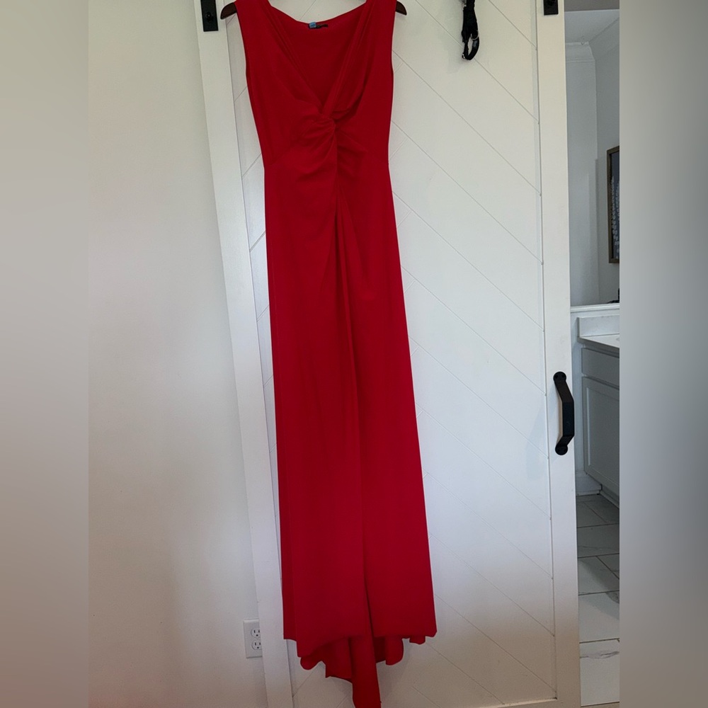 Chiara Boni La Petite Robe Opera Column maxi Gown geranium red size 46 / U.S. 10 - Picture 10 of 15